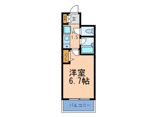 エスリード同心第２（４０５）の物件間取画像